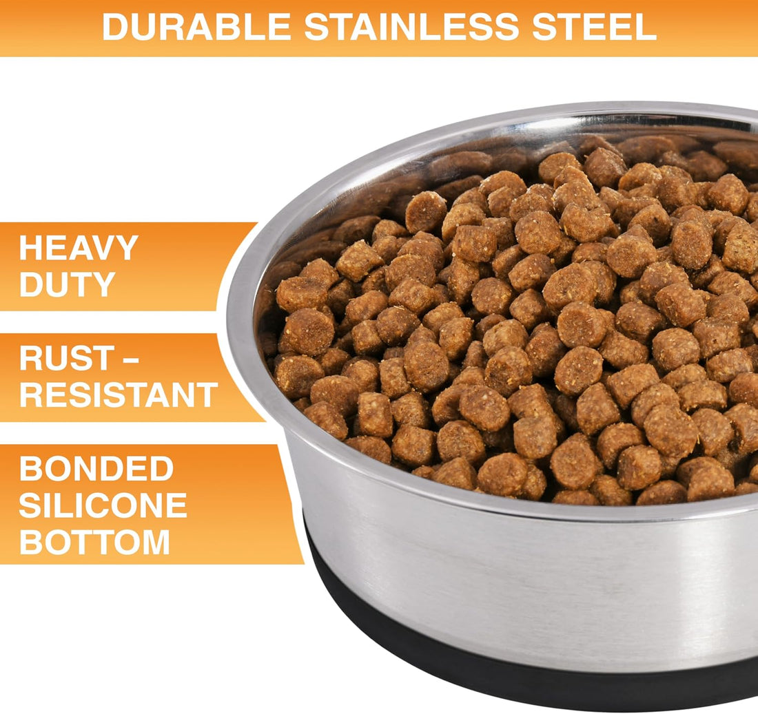Neater Pet Brands Stainless Steel Dog Bowls with Non-Slip Rubber