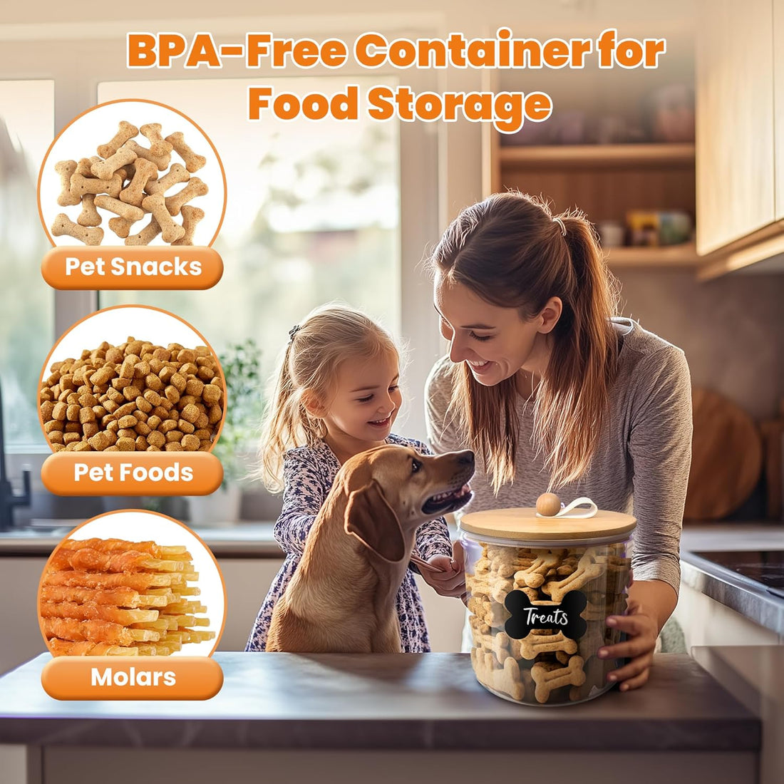 HOYTAMDAR 3 Pack Airtight Dog Food Storage Container