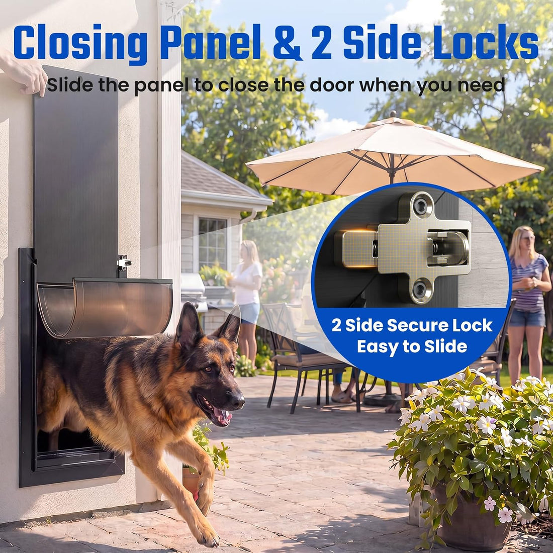 Dog Door for Wall, All Aluminum Large Doggy Door Doggie door