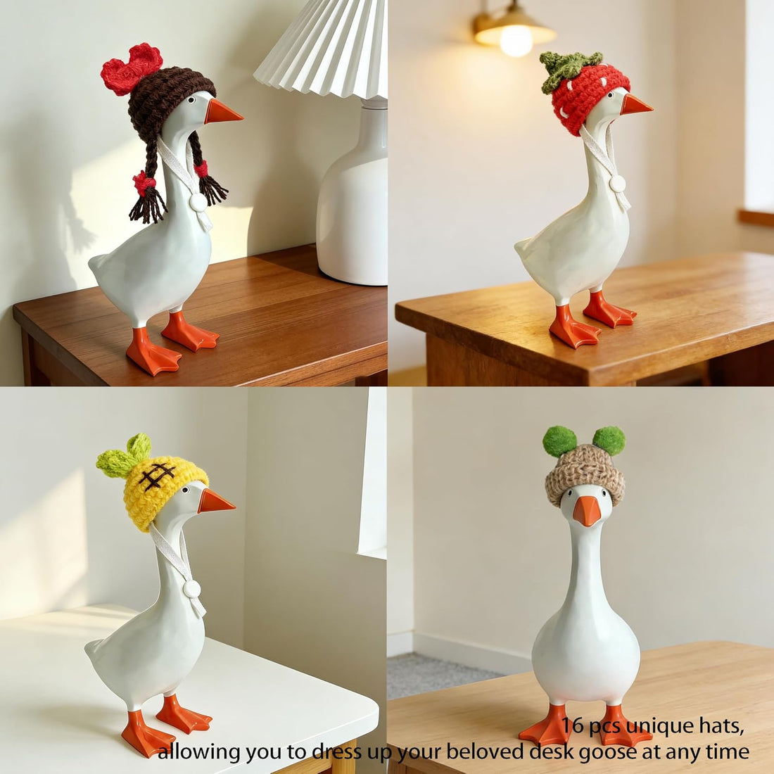 16Pcs Chicken Hats Adjustable Mini Hat