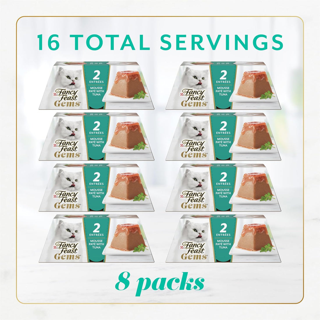 Fancy Feast Gems Pate Cat Food Mousse With Tuna and a Halo of Savory
