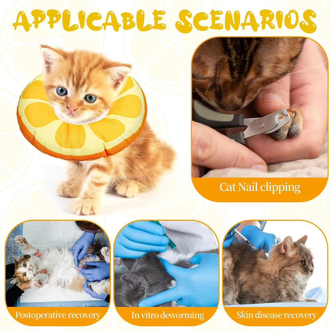 COMNICO Kitten Cones After Surgerys Small Waterproof Cones Collar