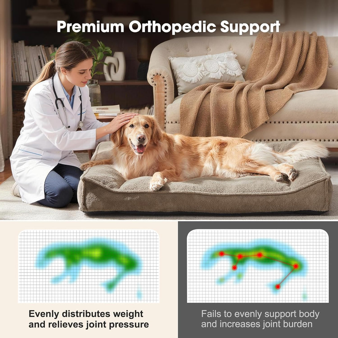 FURTIME Orthopedic Dog Bed Medium Size Dog