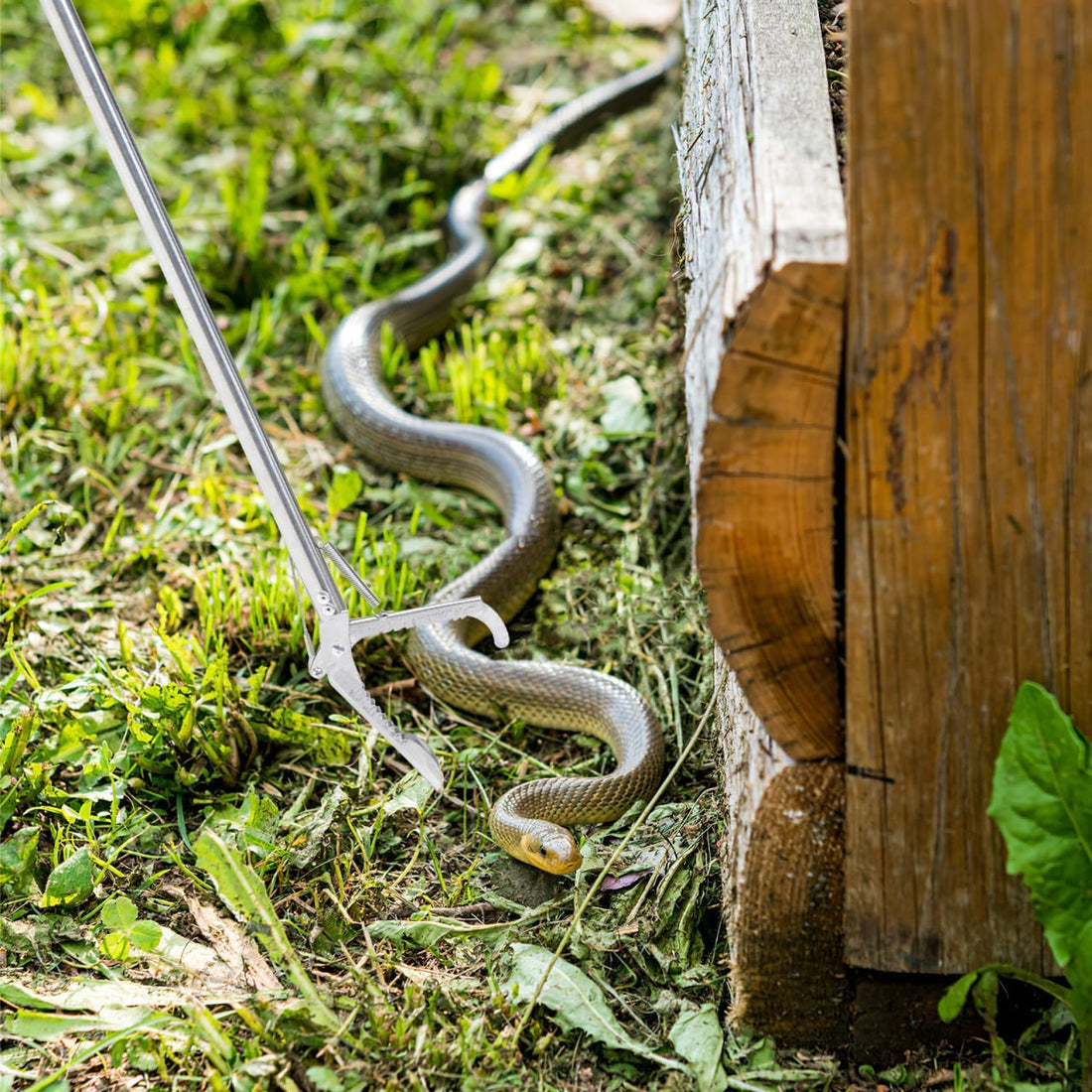 Abaodam Snake Catcher Clip Stainless Steel Folding 47.16 in
