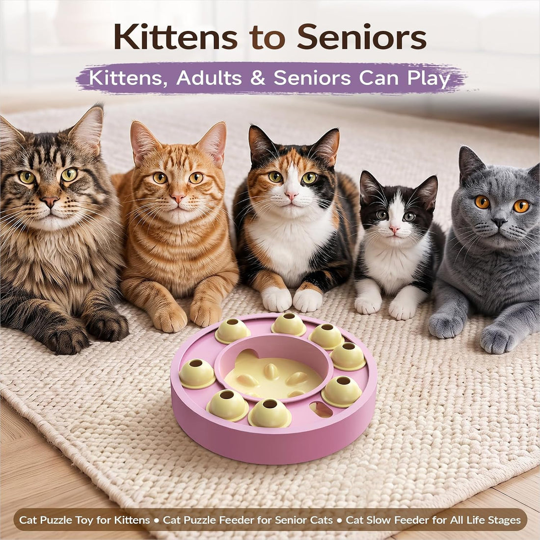 KADTC Cat Puzzle Toy for Cats Indoor, Slow Feeder Bowl for Fast Eaters
