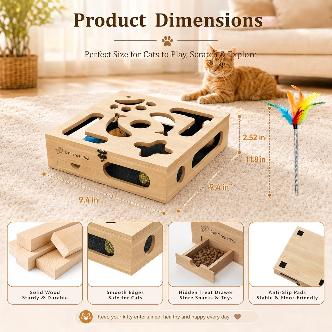 Cat Nail Scratch Puzzle Enrichment Box