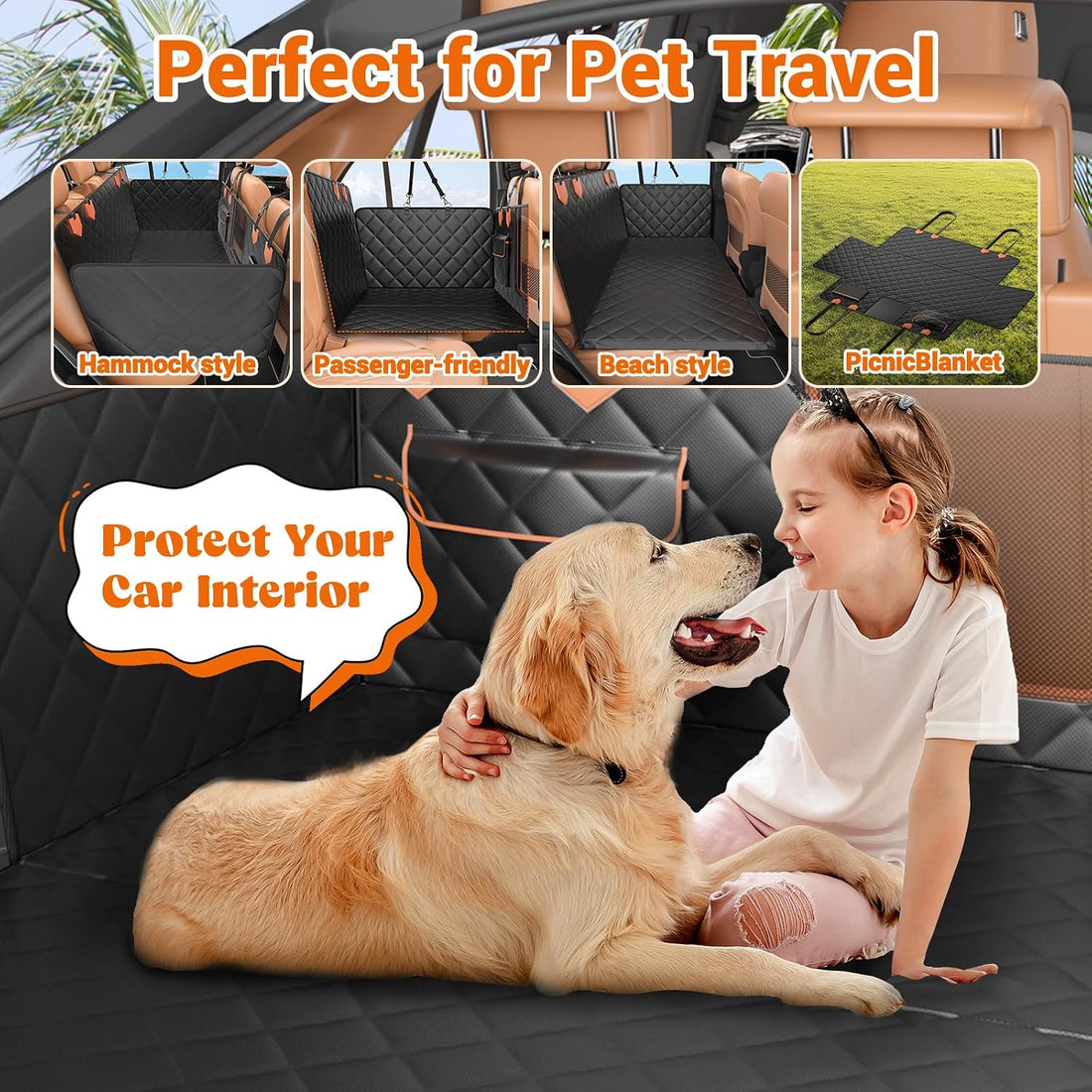 IJVAE Dog Seat Cover for Back Seat