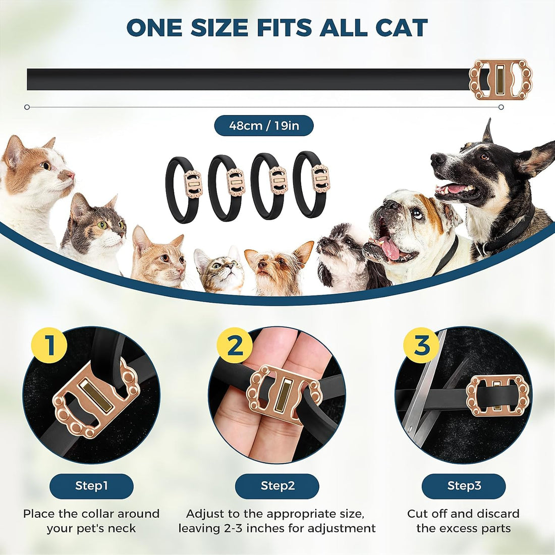 4 Pack Natural Flea Collar for Cats,32 Months Long Lasting
