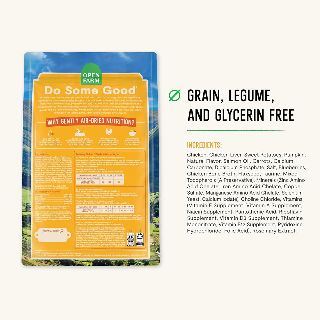 Open Farm Air Dried Dog Food, Grain-Free Harvest Chicken Recipe