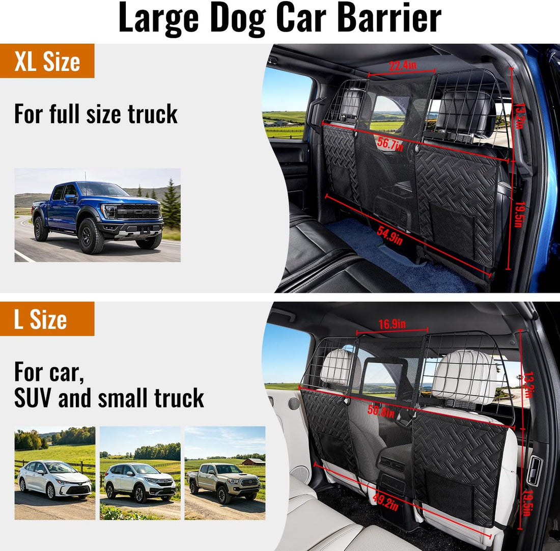 MAXFUT Dog Car Barrier,Full Around Pet Divider Net for Full Size Truck