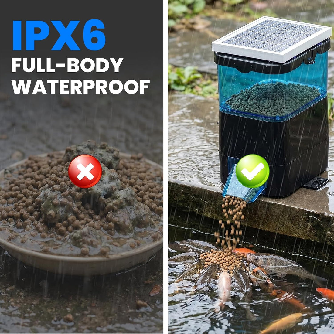 NEWTRY Automatic Pond Fish Feeder