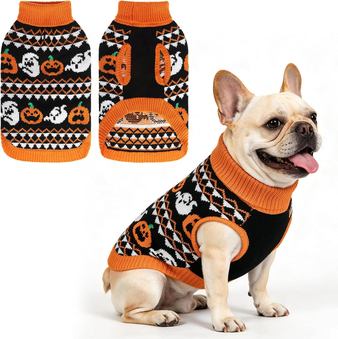 KOOLTAIL Halloween Dog Sweater, Cold Weather Pullover Classic Knitwear