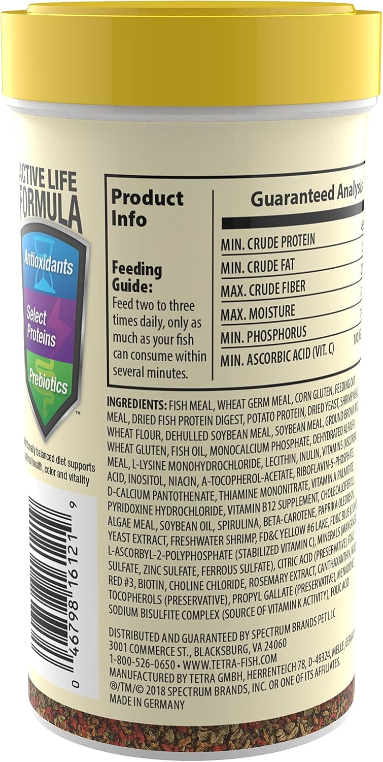 TetraMin Tropical Granules Fish Food for Mid-Feeding Fish, 3.52 oz