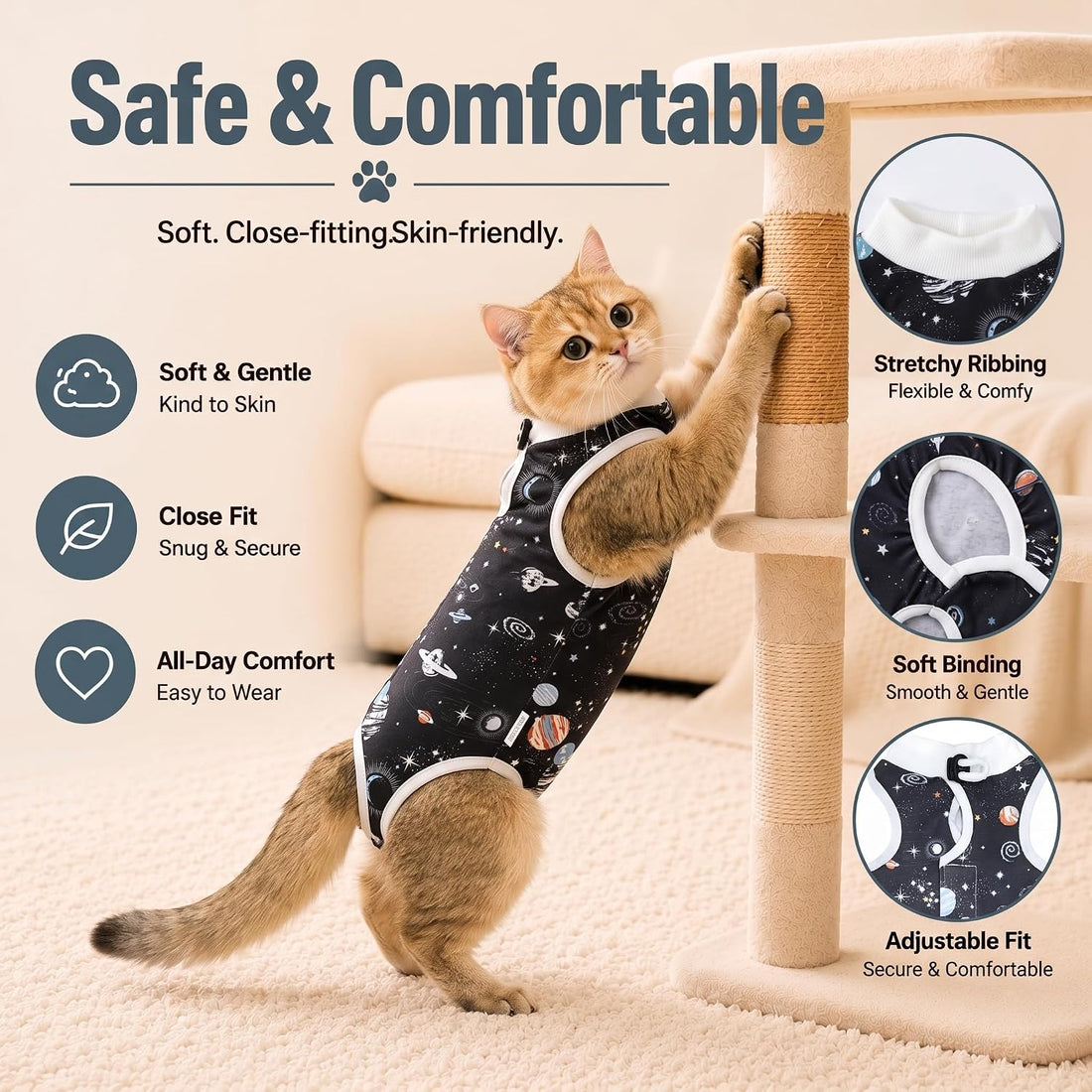 Avont 2-Pack Cat Recovery Suit for Spay Healing -Space M 2026 New