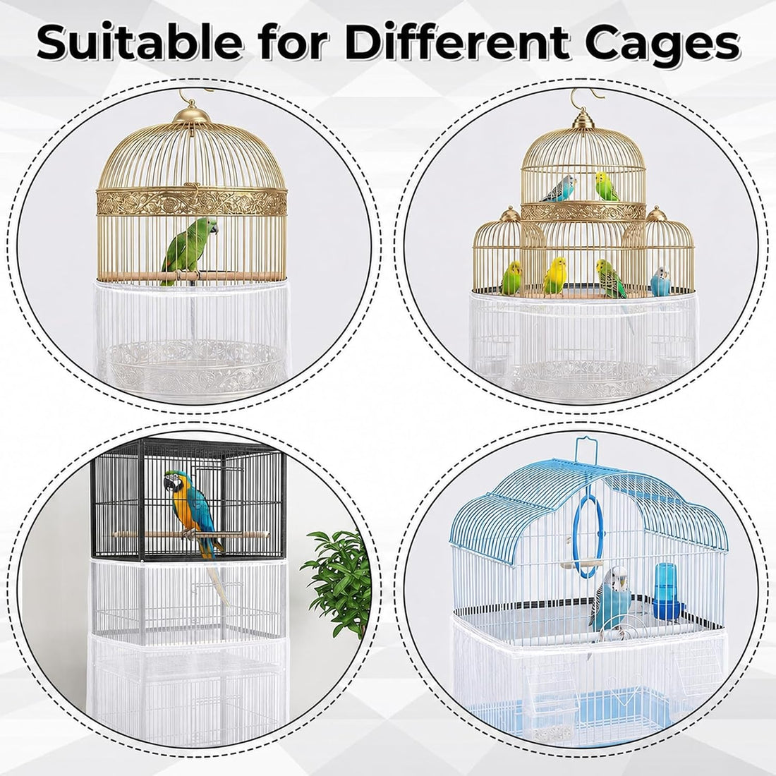 Large Bird Cage Cover Bird Cage Seed Catcher