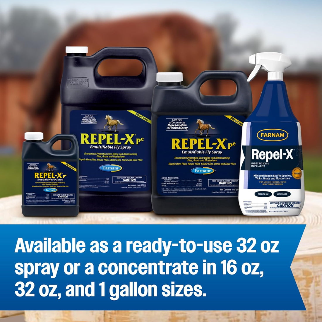 Farnam Repel-X Fly Spray for Horses, Ready To Use, 32 fl oz Spray