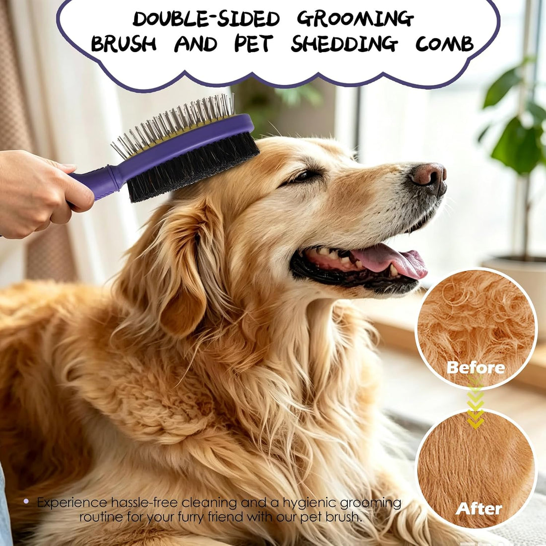 2PCS Pet Grooming and Deshedding Brush Tools