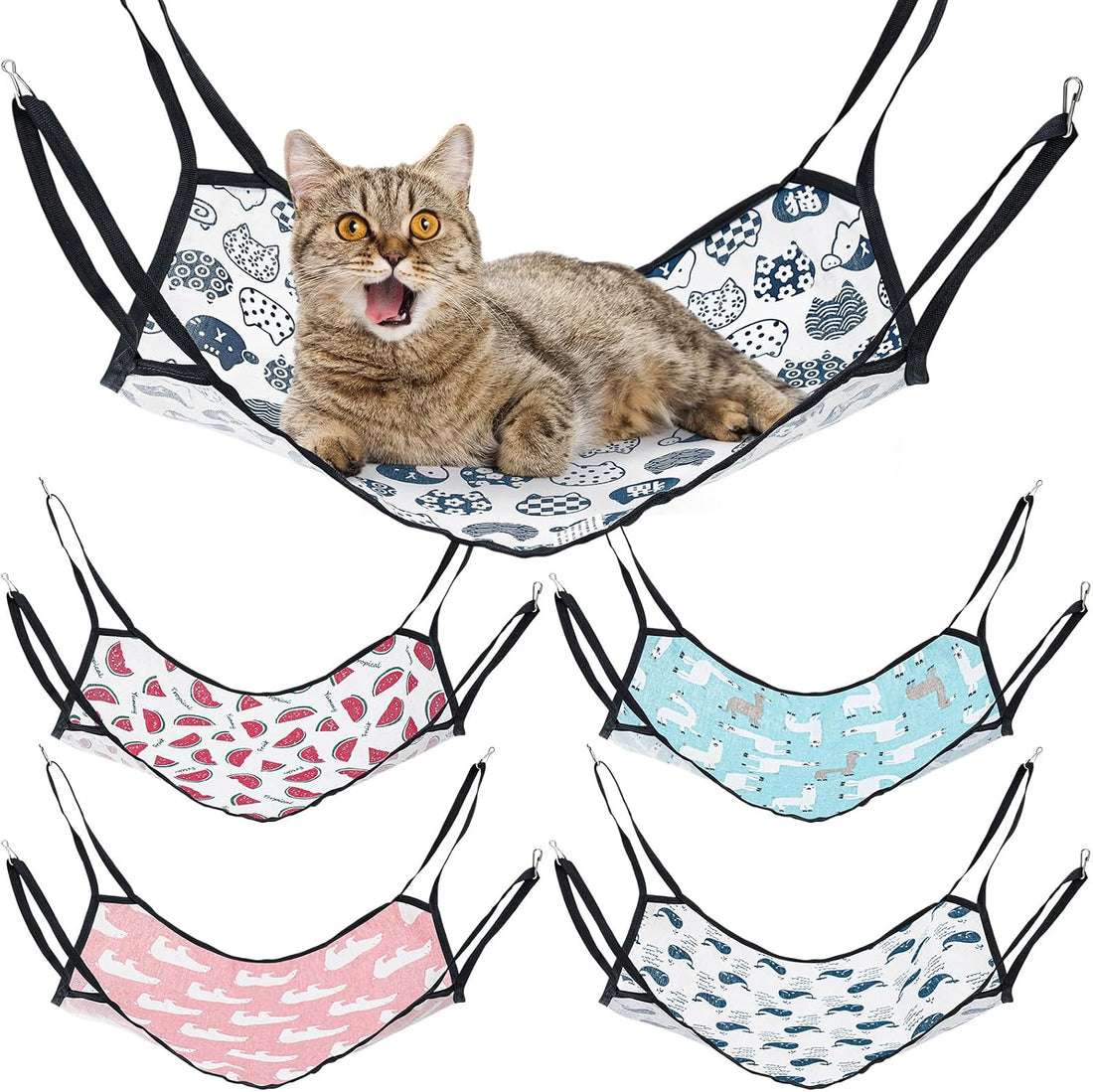 Shappy 5 Pcs Pet Hammock for Cage, Pet Hanging Bed Soft, Cute