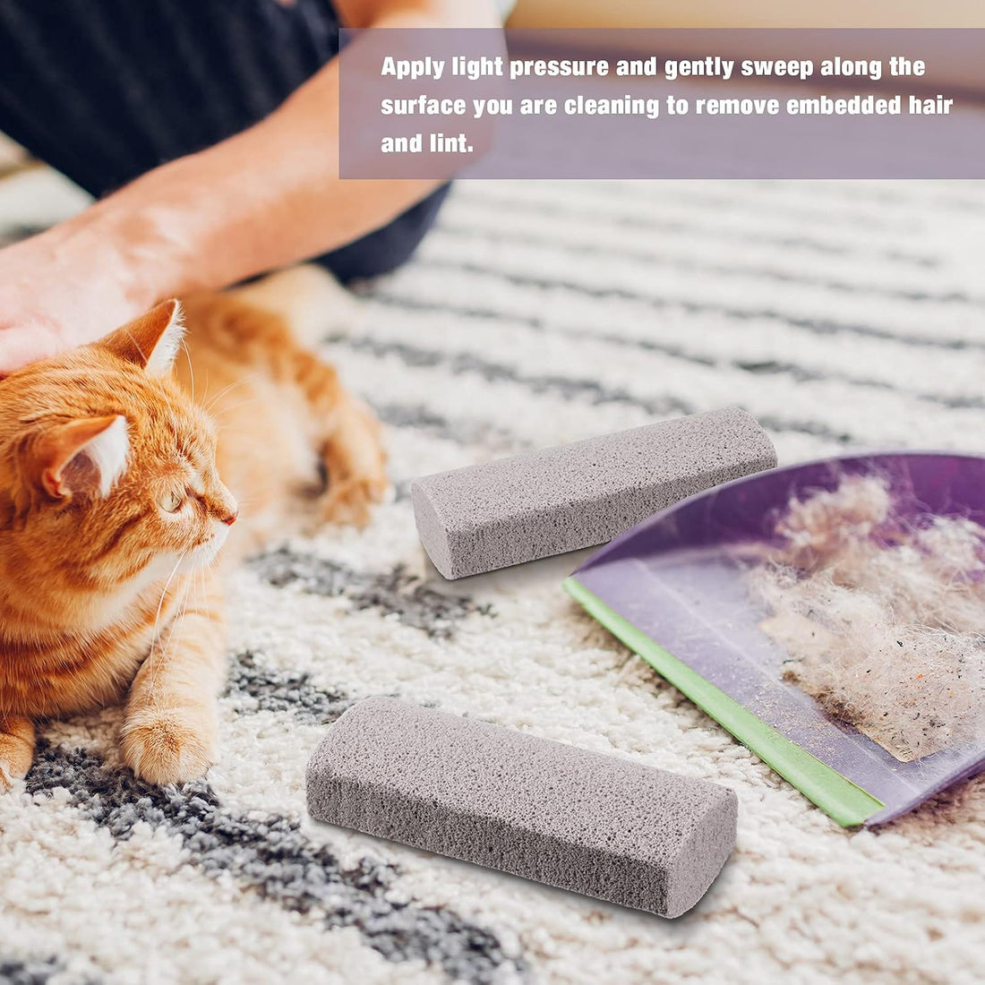 2 Pieces Pet Hair Remover for Cat Hair Removal Pumice Stone Tool