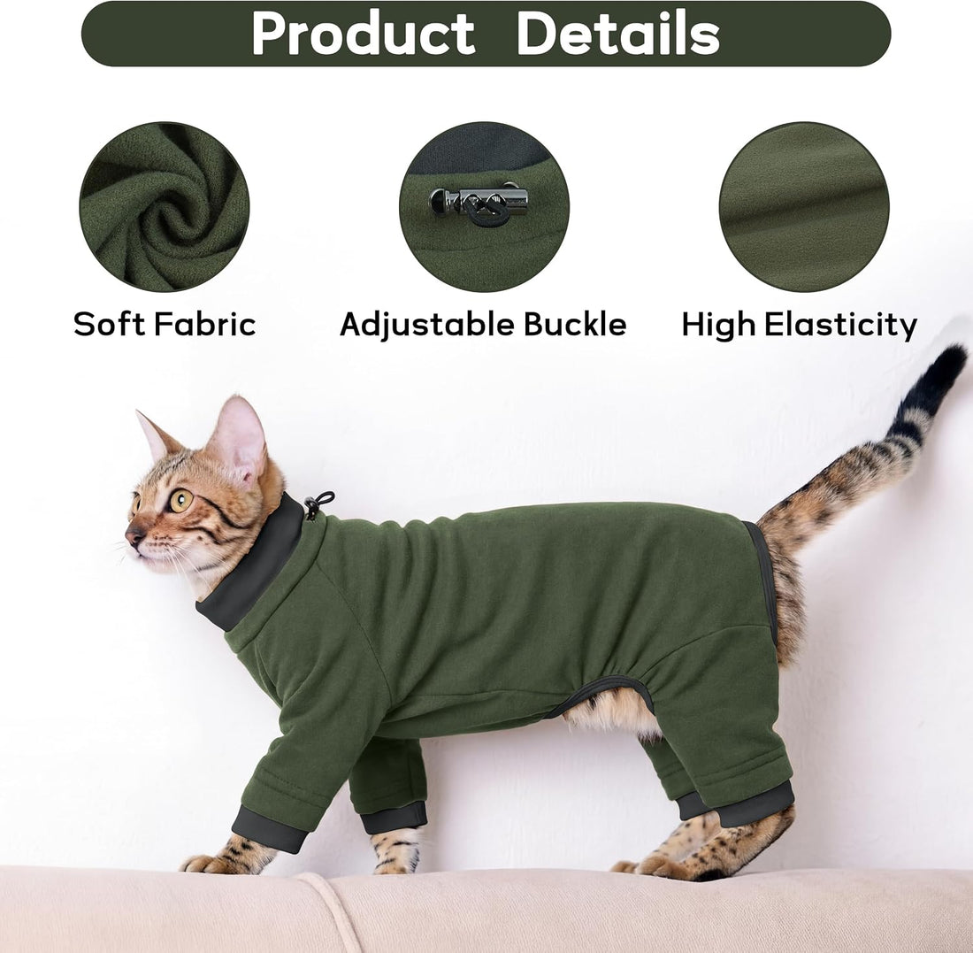 PUMYPOREITY Sticky Hair Cat Clothes, Prevent Hair Loss Cat Pajamas