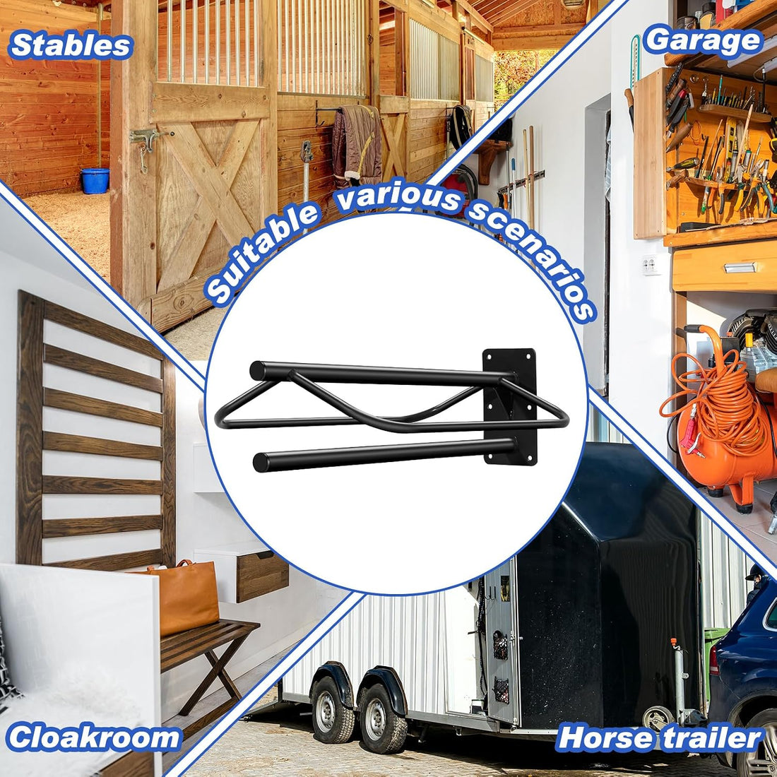 Paterr 2 Pcs Saddle Rack Wall Mount Heavy Duty Saddle Stand Pad Rack