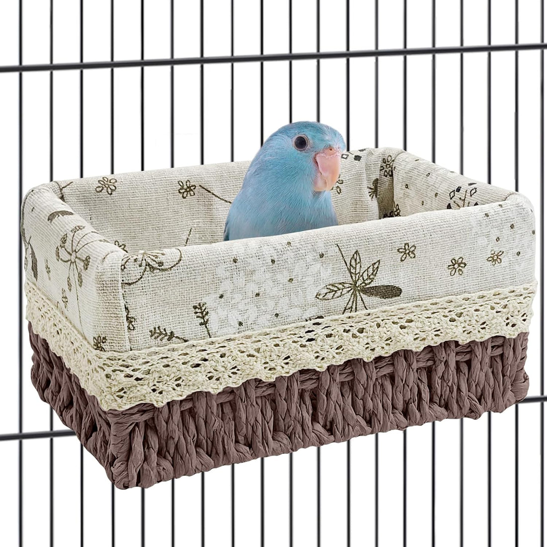 kathson Bird Nest Parrot House Birds Sleeping Bed Straw Weave All