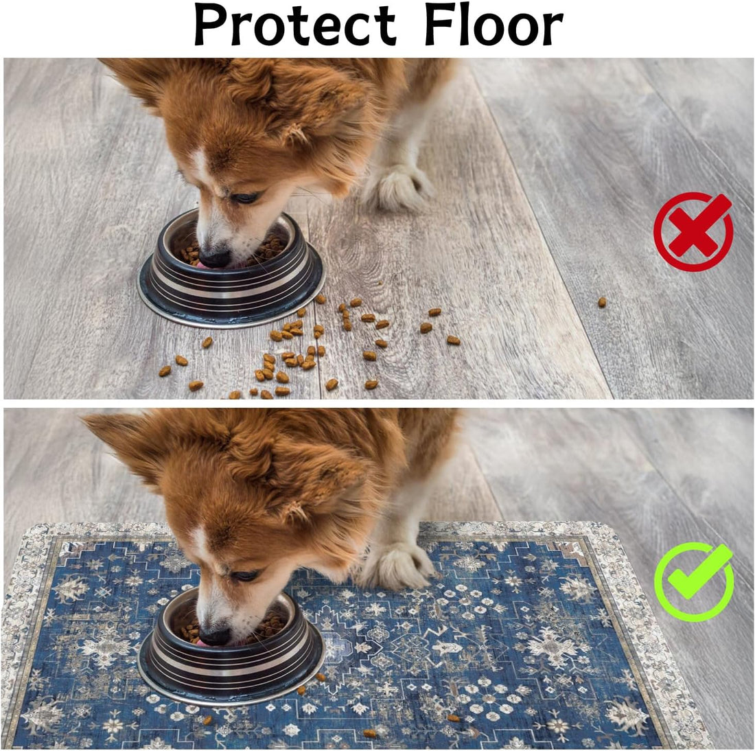 Pet Food Mats for Floor, Absorbent Dog Mat for Food and Water