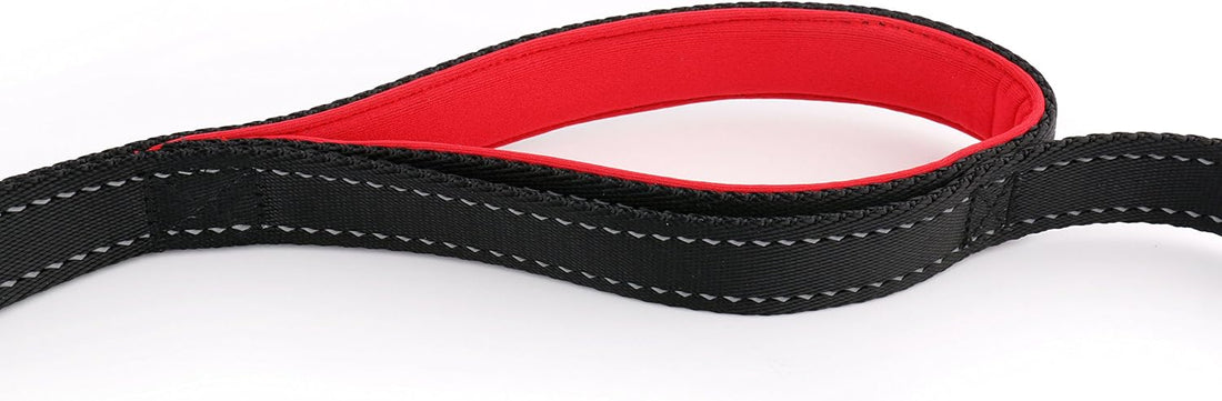 Primal Pet Gear Dog Leash 8ft Long - Black - Traffic Padded Two Handle