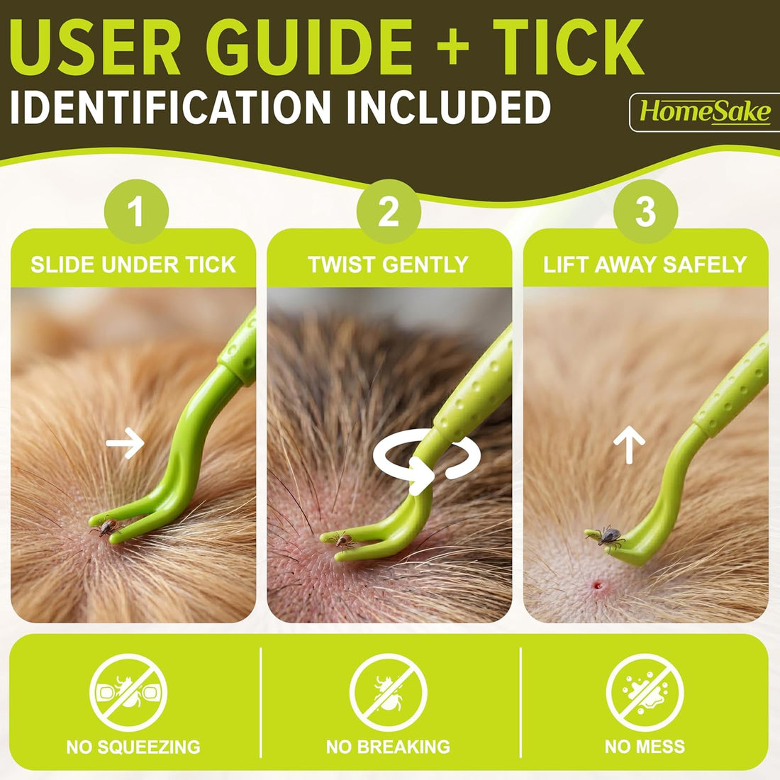 Homesake Tick Remover Tool for Dogs, Cats & Humans