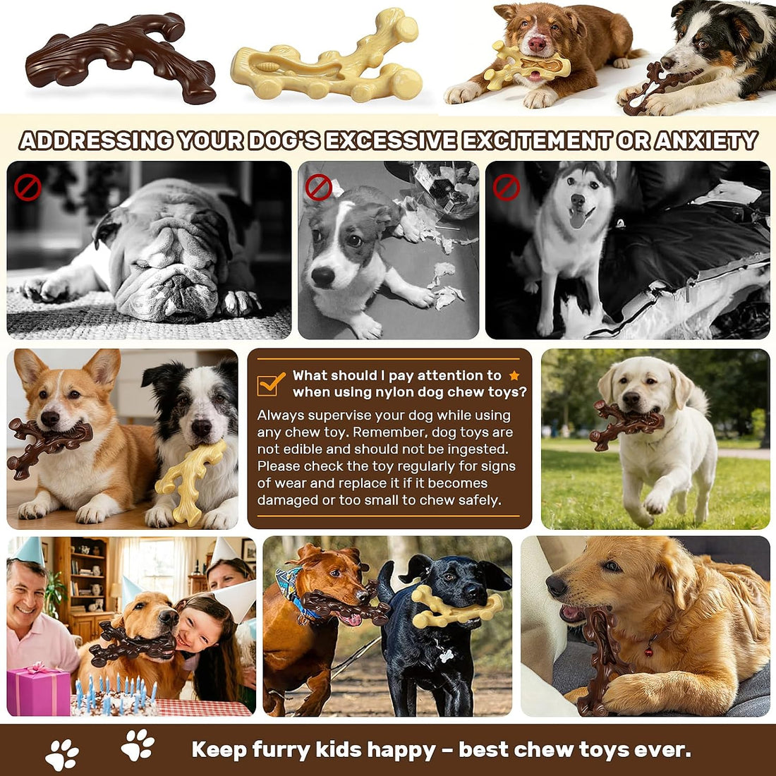 Indestructible Dog Chew Toys for Aggressive Chewers,2 Pack Tough