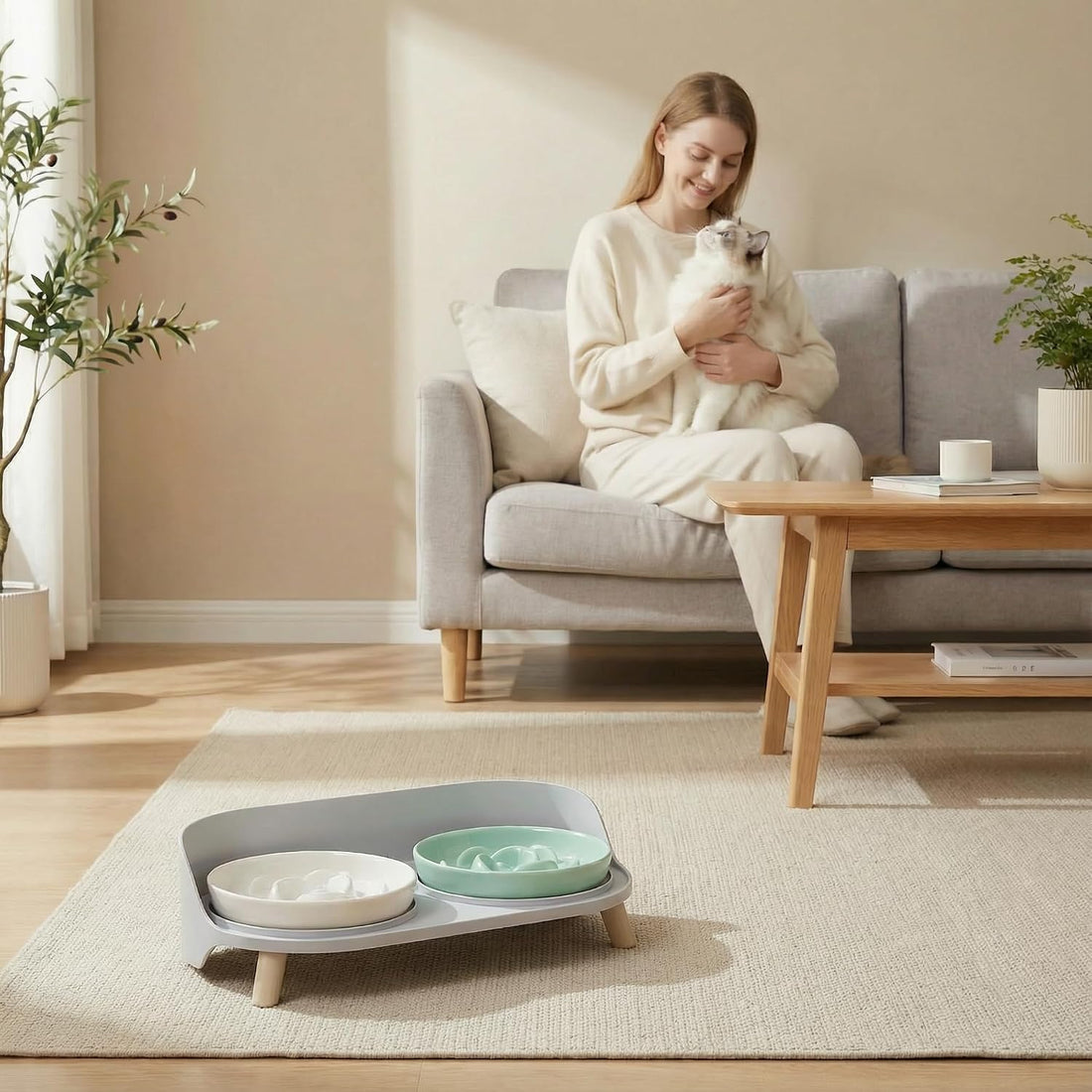 Raised Dog Feeder Bowl Stand