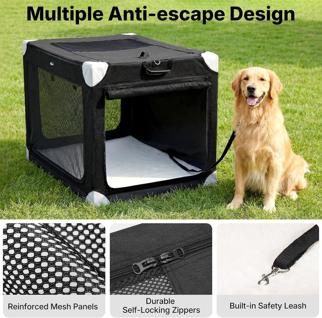 Veehoo 48" Collapsible Dog Travel Crates Portable Dog Kennel