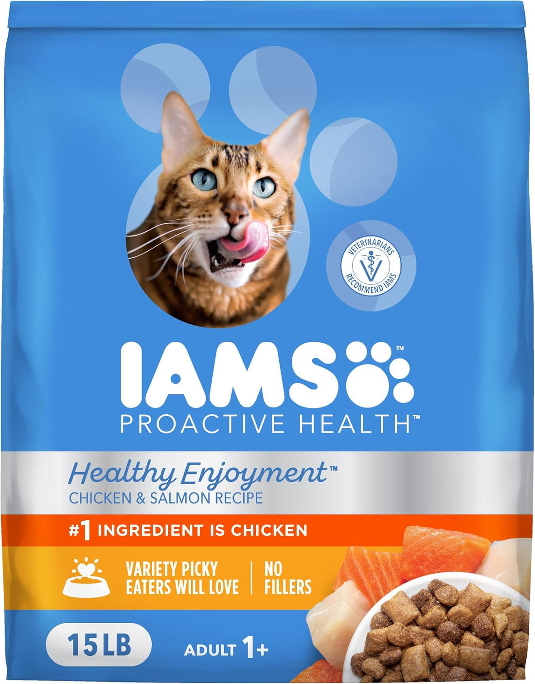 IAMS Healthy Enjoyment Dry Cat Food, Chicken & Salmon Recipe, 3 lb