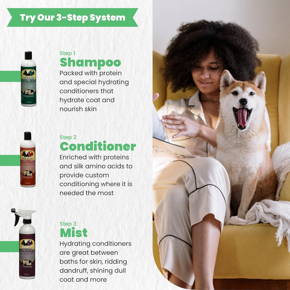 Best Shot Ultra-Vitalizing Mist Detangler and Conditioner with Pet