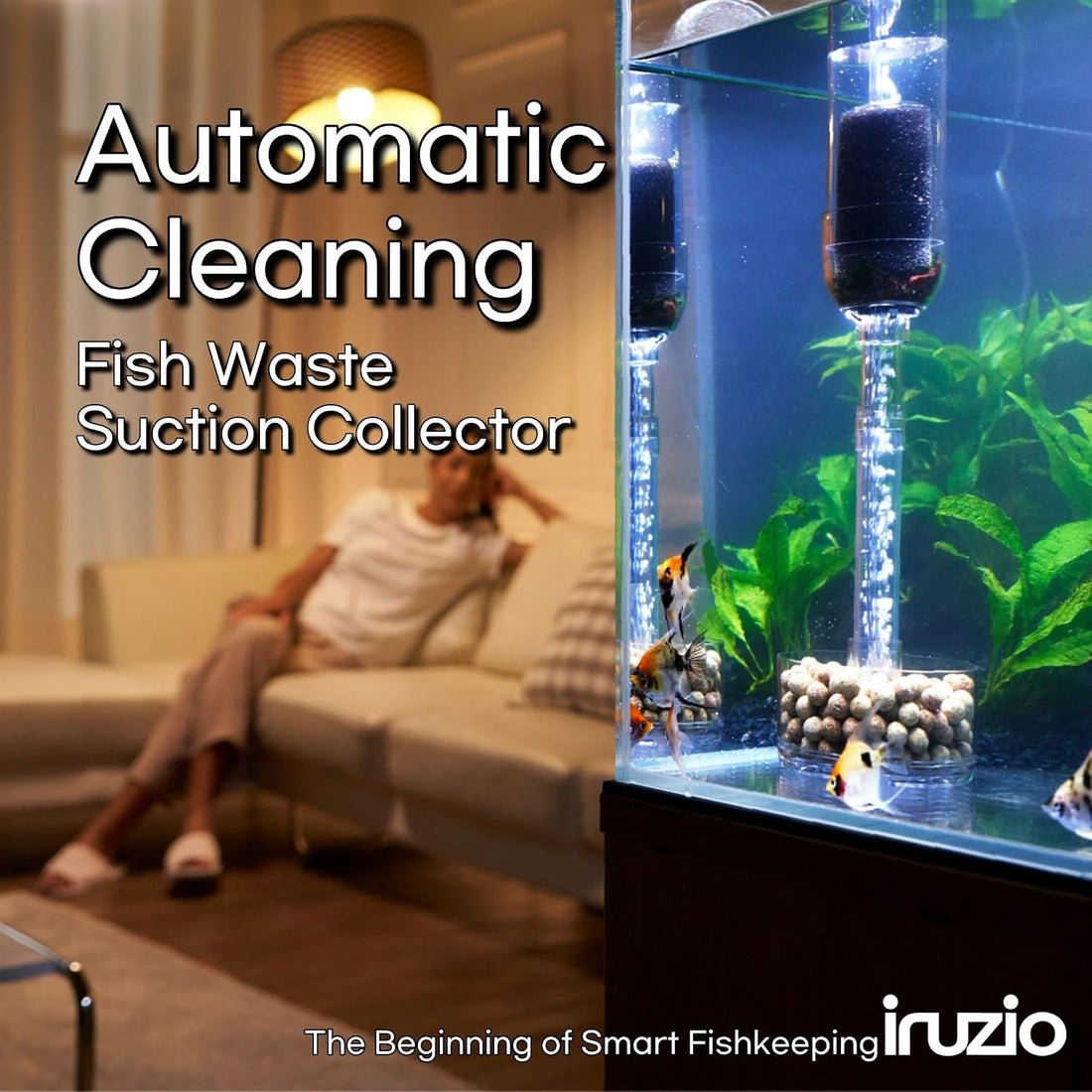 Aquarium Fish Waste & Debris Remover | Auto & Handheld Modes