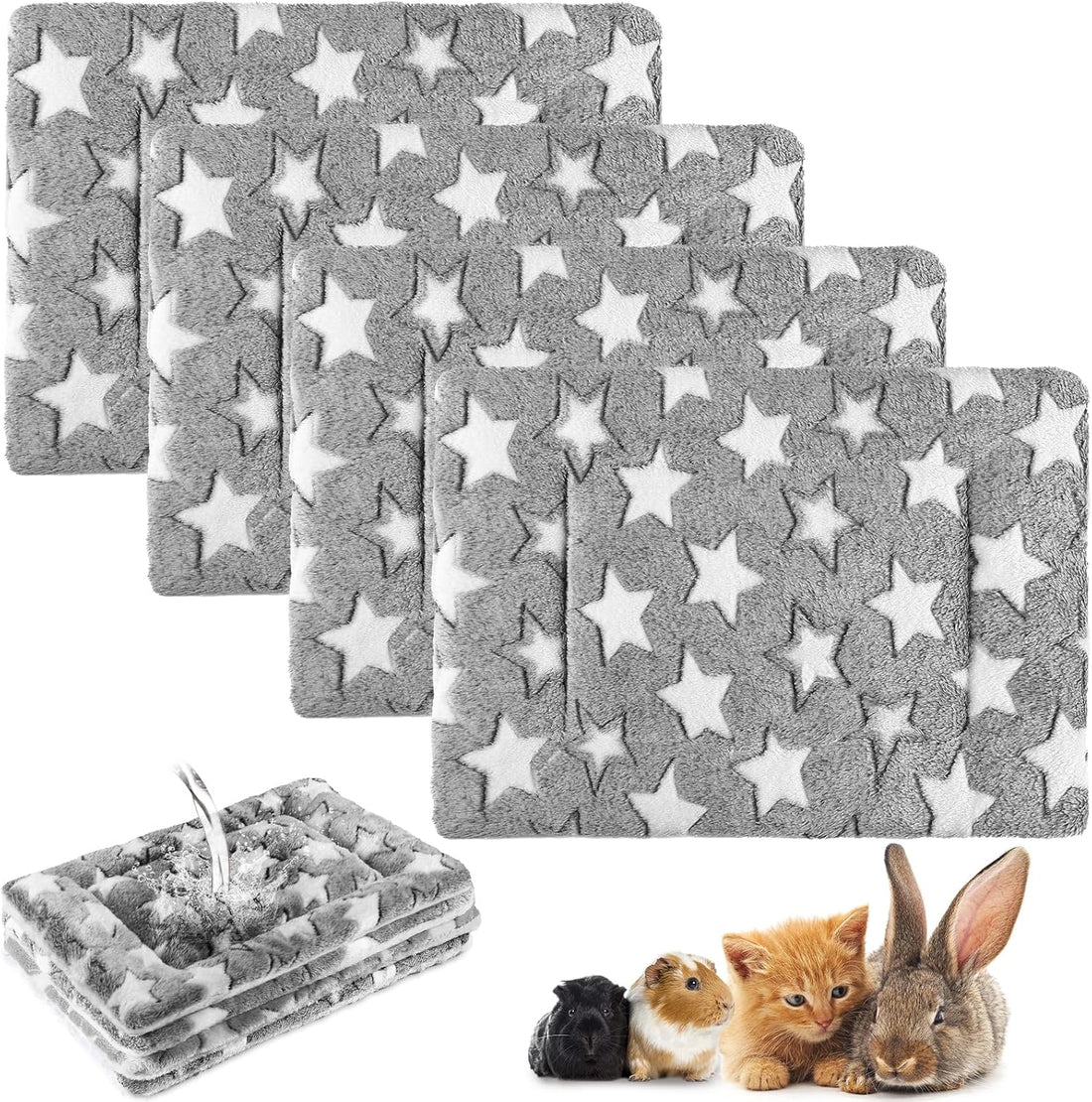 Haull 4 Pcs Waterproof Guinea Pig Bedding Mat, Tie Dyed, 13 x 10
