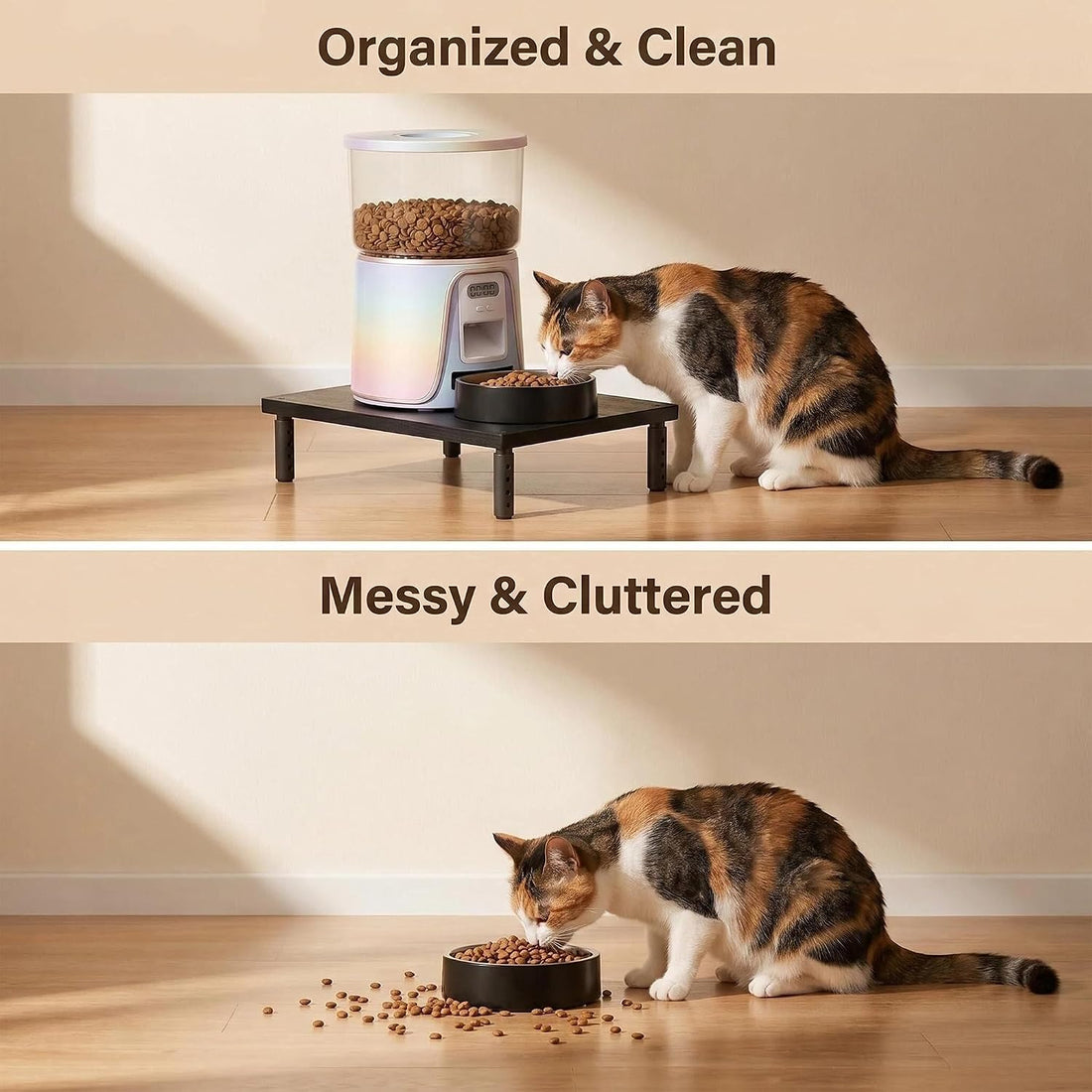 OPNICE Adjustable Cat Food Stand