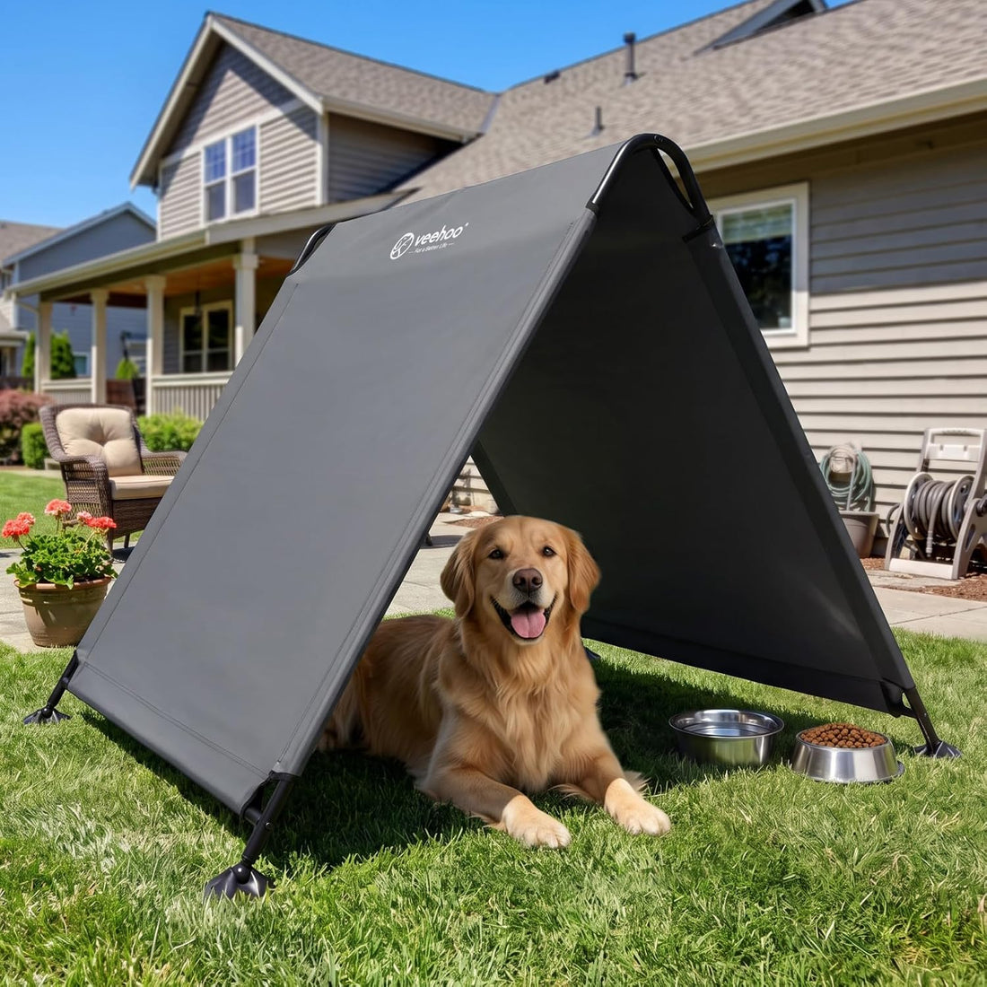 Veehoo Extra Large Dog Tent Outdoor, Weatherproof Shade House