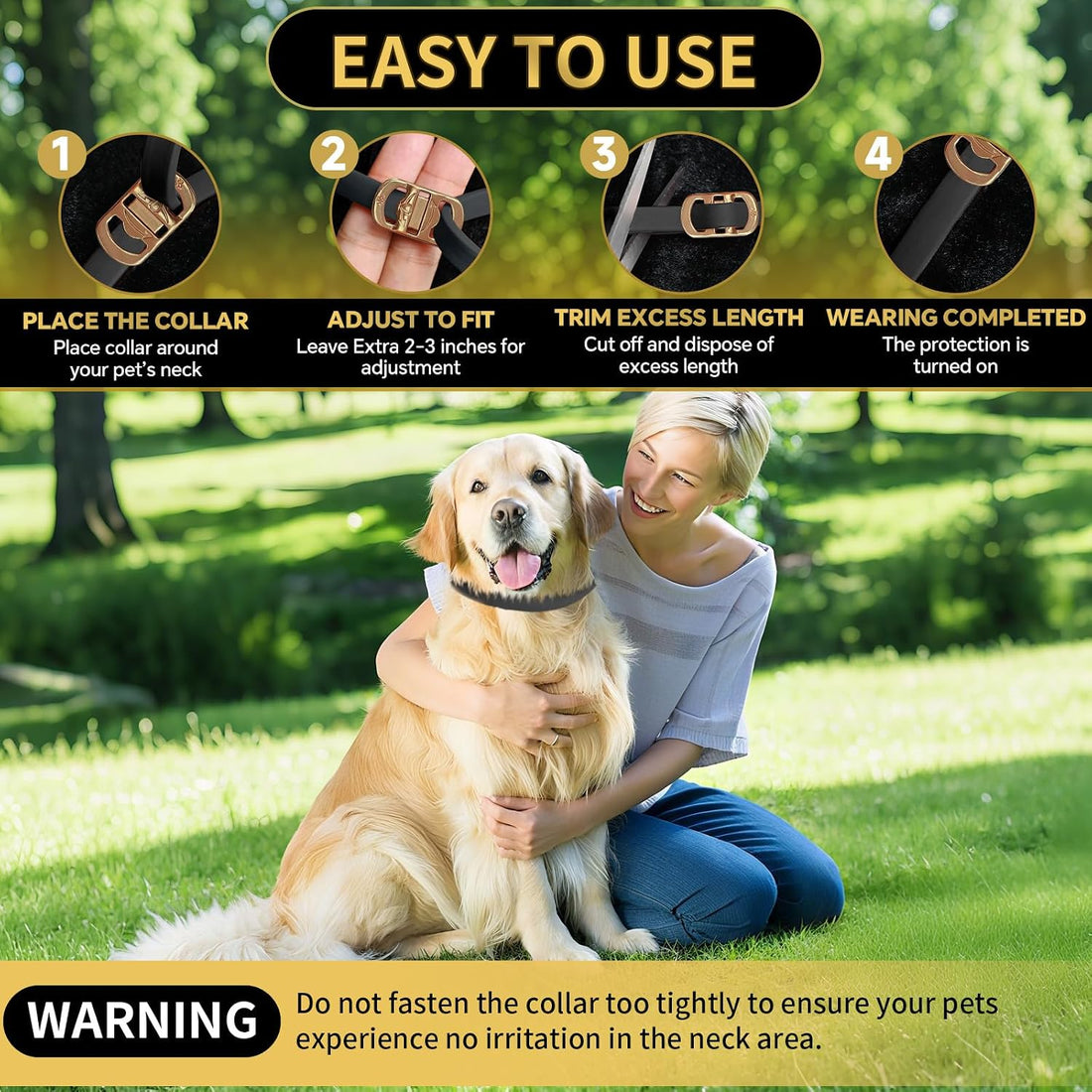 Lerqua Flea Collar for Dogs 4 Pack