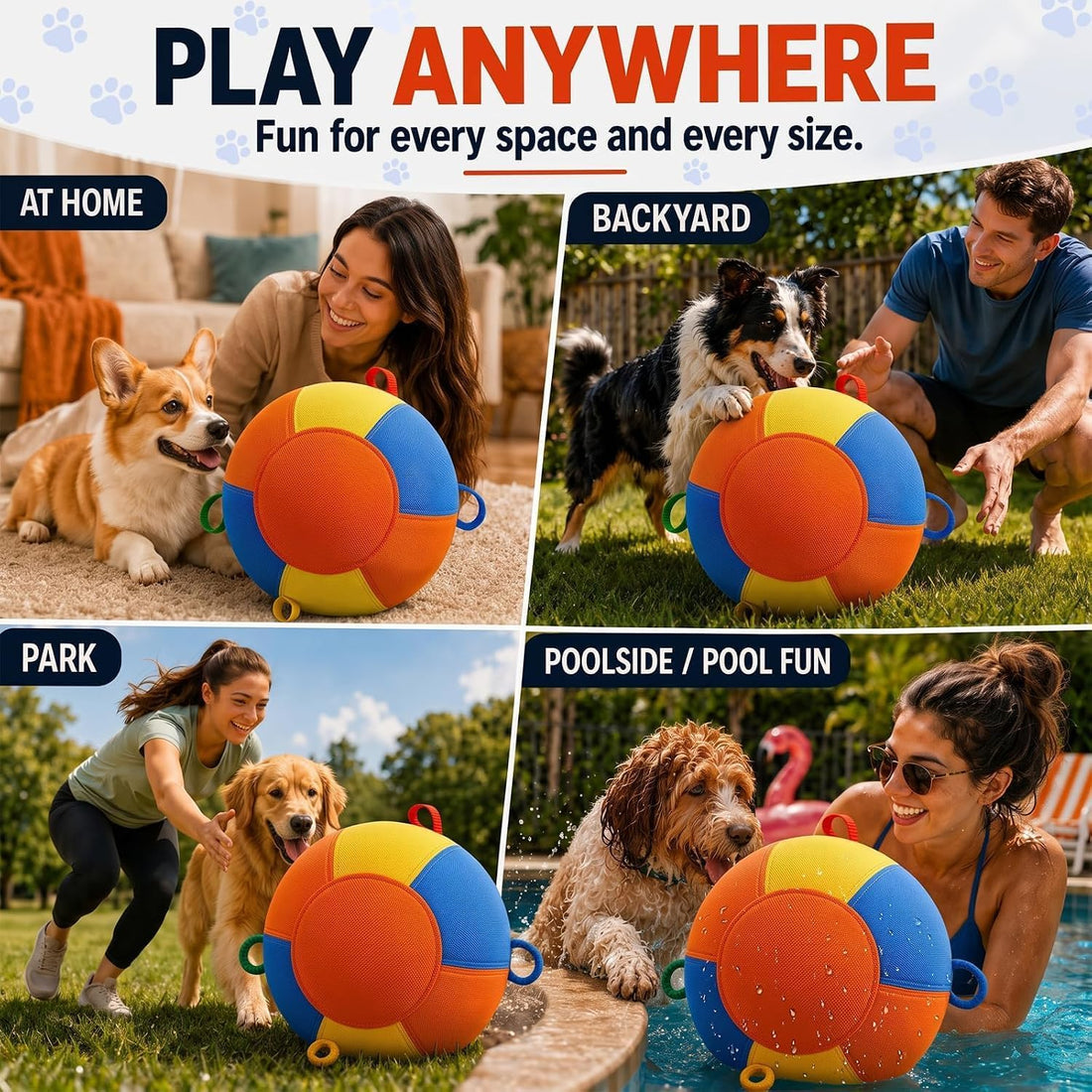 18-Inch Herding Ball for Dogs, Thick Cover for Rough Play