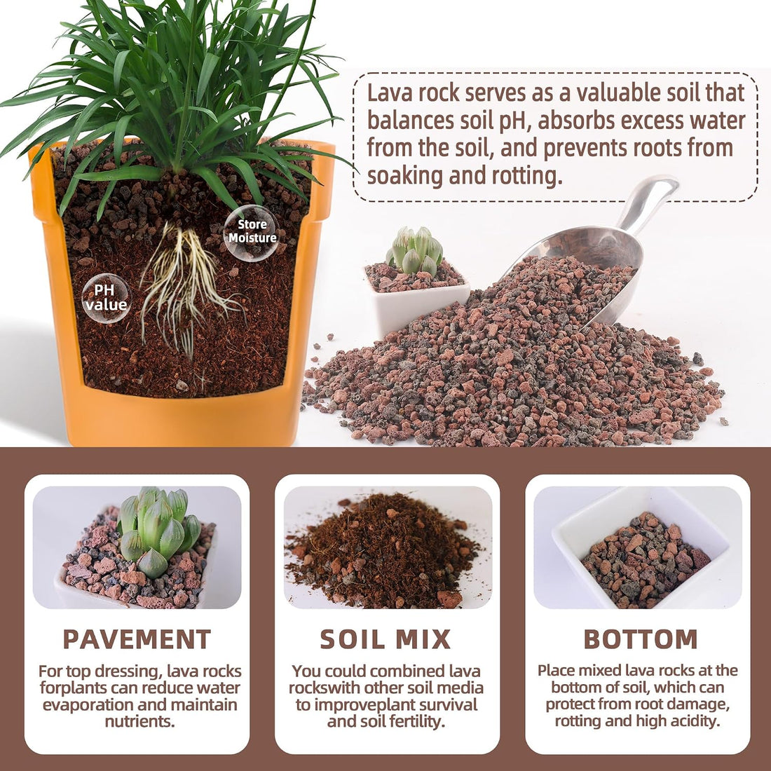 CJGQ 18lb Mix Lava Rocks for Plants