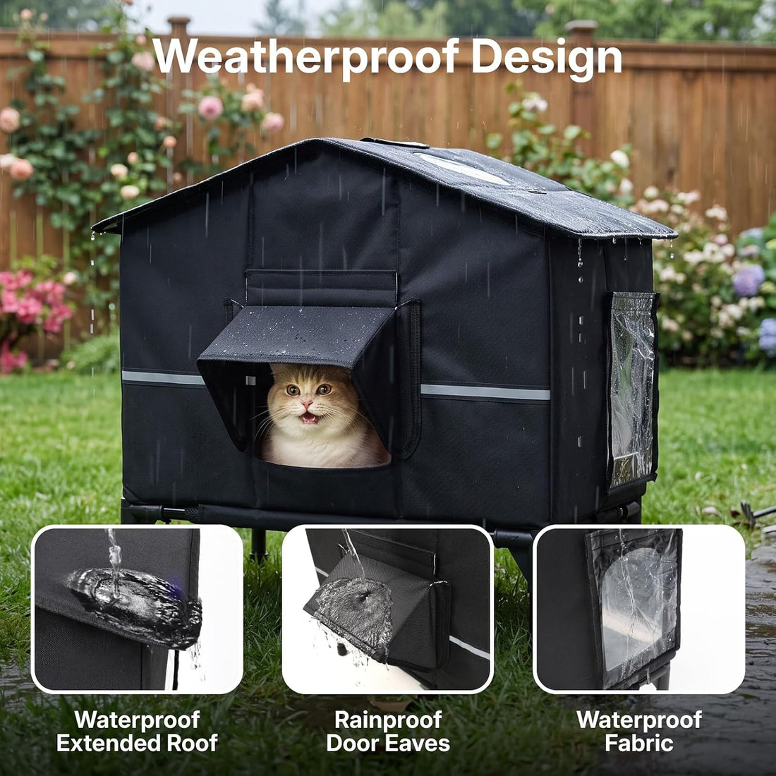Veehoo Outdoor Heated Cat House Weatherproof