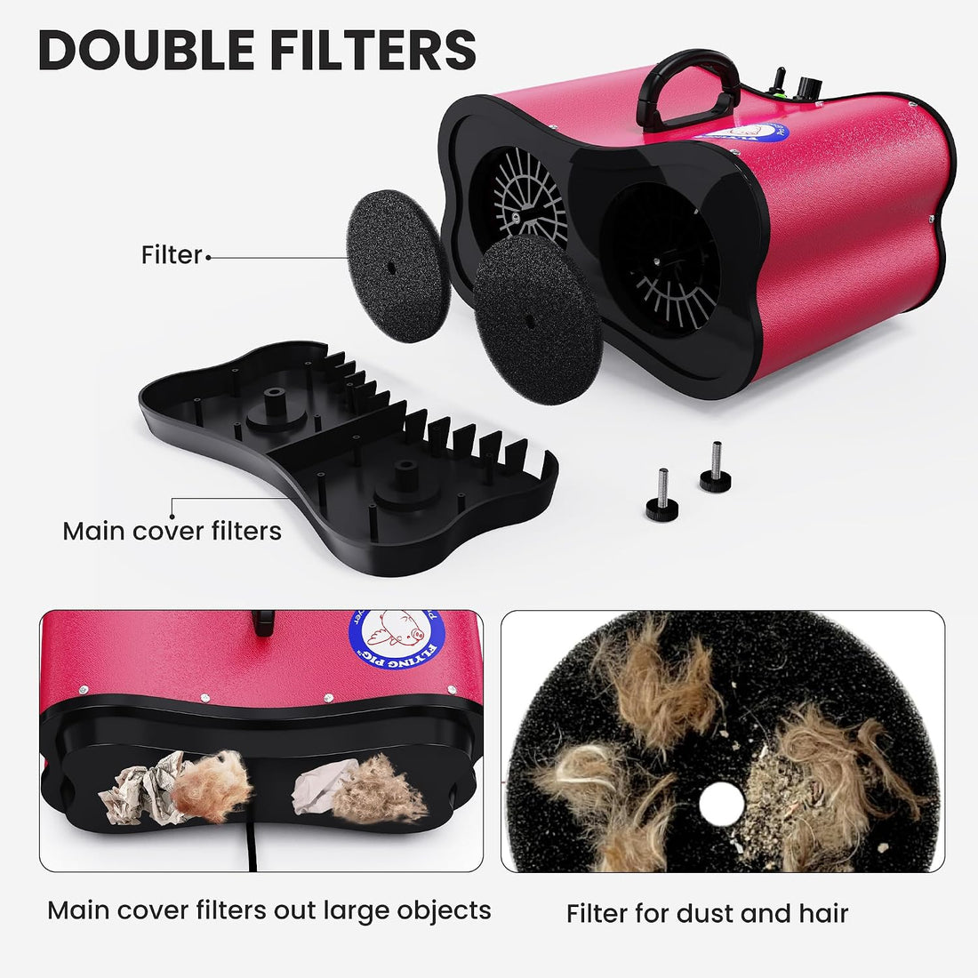 Flying Pig Double Motor High Performance Dog Pet Grooming Dryer