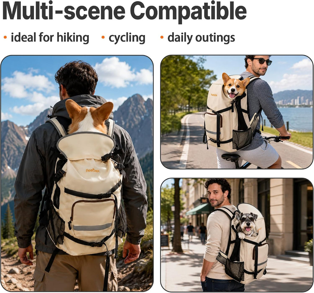 Waterproof 900D Nylon Dog Backpack Carrier for Medium Dogs Under 30 lb