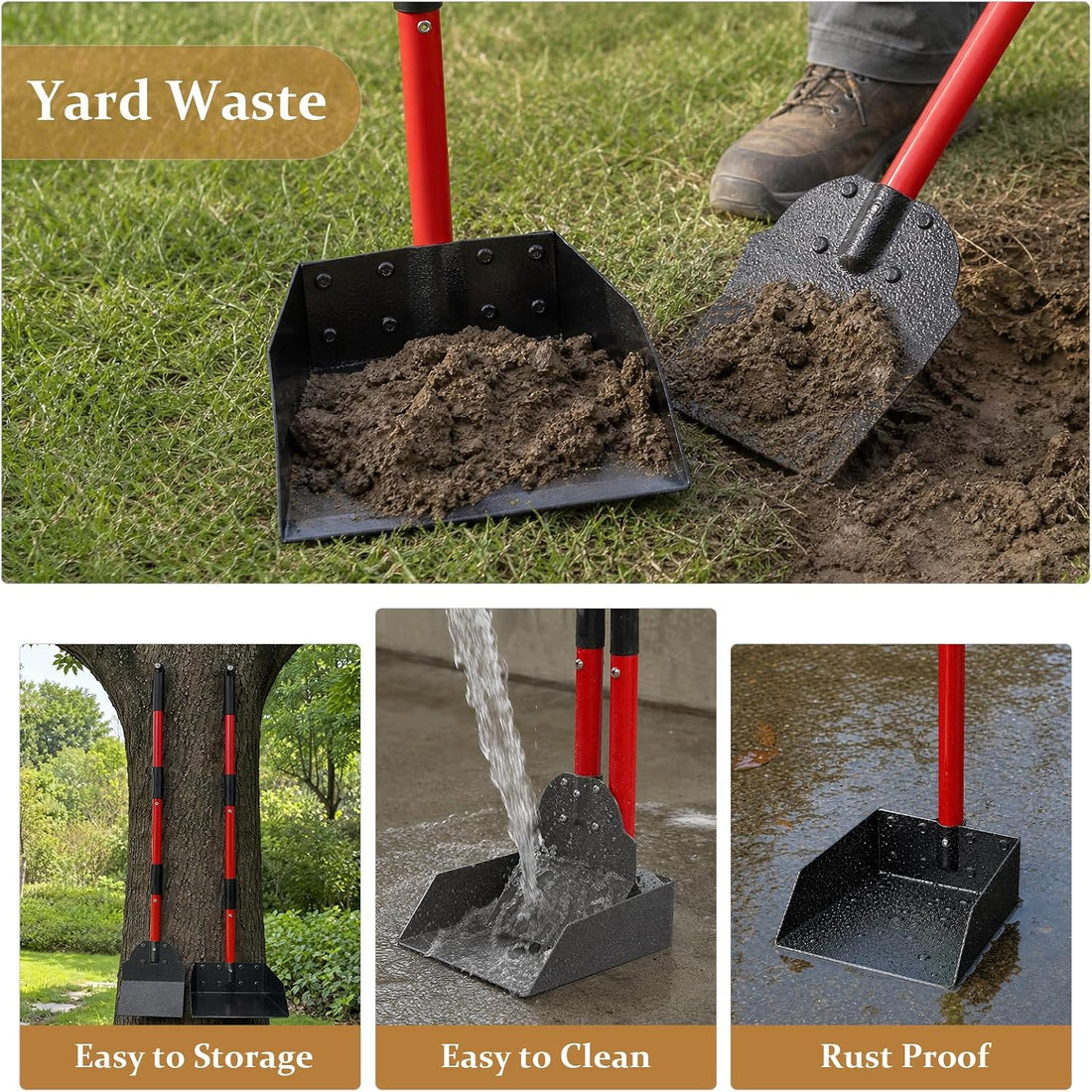 Pooper Scooper, Metal Poop Scooper for Small Medium Large Dog