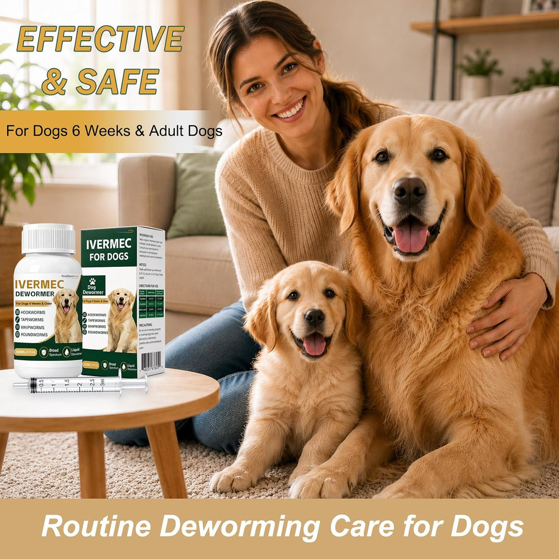 Dewormer for Dogs Broad Spectrum Dog Wormer for Tapeworms
