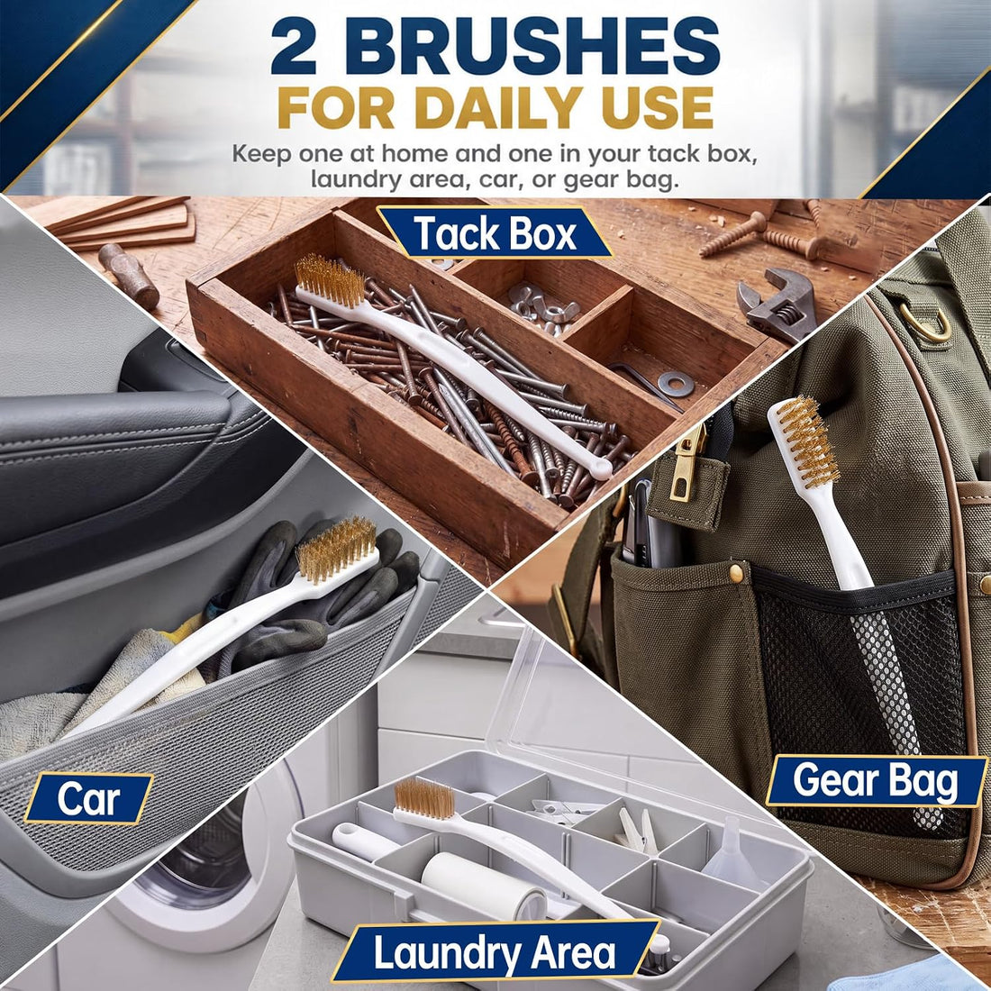2 Pack Hook and Loop Brush Brass Wire Brush Hook and Loop Cleaner