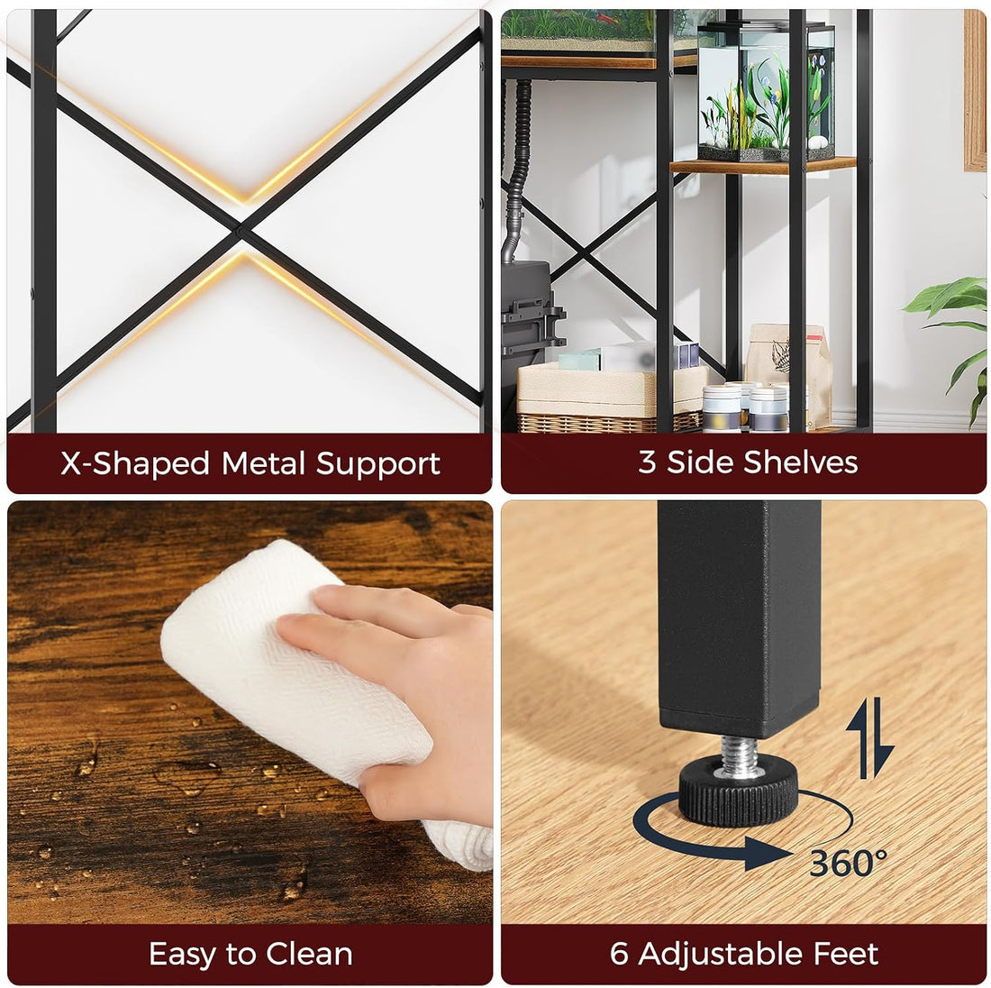 MAHANCRIS 5-10 Gallon Fish Tank Stand