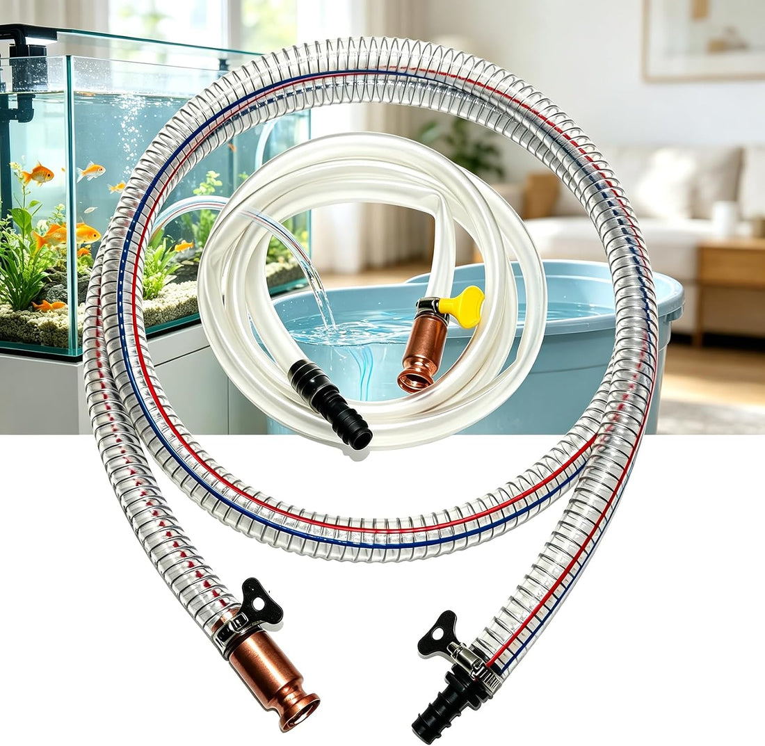 2Pack 6.56FT Shaker Siphon Hose,1/2"&3/4" Gas Siphon Pump for Fuel