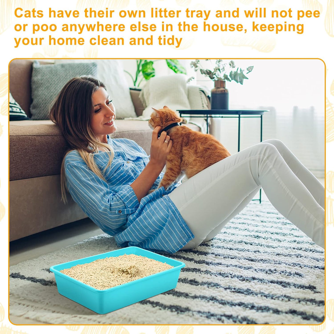 Amyhill 20Pcs Open Cat Litter Box with 20 Scooper